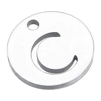 Přívěsek Šperky4U Drobný kulatý ocelový přívěšek - iniciála - OK1146-C