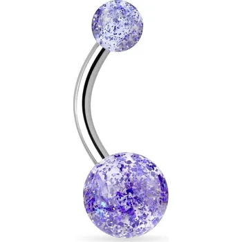 Piercing Šperky4U Piercing do pupíku - banánek se třpytkami - BA01044-B