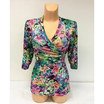 Dámská tunika Halenka zelená PETRA, Barva Zelená, Velikost XXXL 54, Materiál 96% Viskoza 4% Lycra