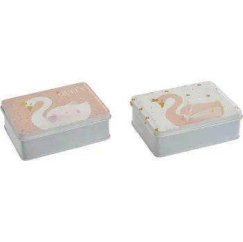 Dárková krabička Plechová krabička "LABUŤ" 10.5x8x3.5/2dr