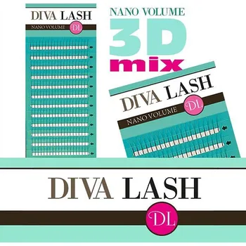 Péče o řasy a obočí Diva LASHES DIVA Nano Volume 3D MIX / C 0,07