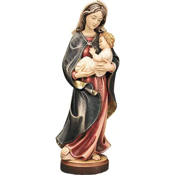 Vánoční dekorace Ornatis Panna Marie patronka Svatých Provedení: Přírodní bez malování, Velikost stojících figur dospělých postav: 15 cm Dřevěná socha Panny Marie s Ježíškem v náručí