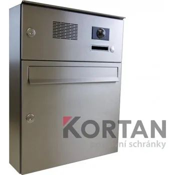 Poštovní schránka 1x poštovní schránka A-01 pro montáž na povrch s 1x zvonkem a kamerou ABB + opláštění - NEREZ / šedá