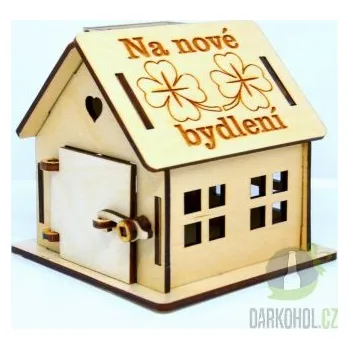 Pokladnička Dřevěná pokladnička Na nové bydlení