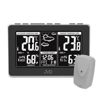 Meteostanice Černá rádiem řízená meteorologická stanice JVD RB658 (Černá rádiem řízená meteorologická stanice JVD RB658)