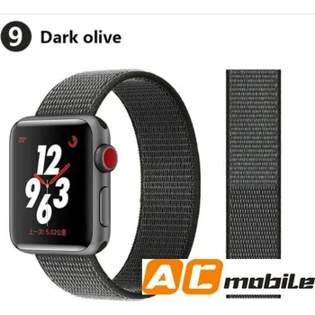 Nylonový Pásek Pro Apple Watch 38/40/41 Mm Možnosti: Dark Olive