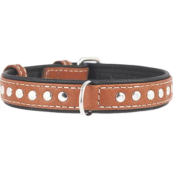 Obojek pro psa CoLLaR Obojek kožený Soft s cvočky - hnědý (27-36cm/1,5cm)