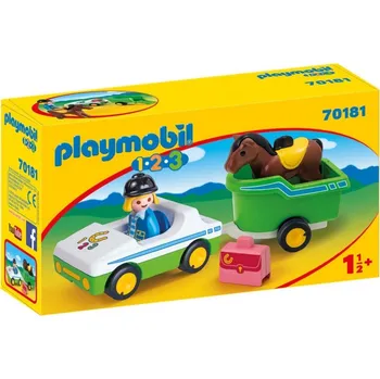Stavebnice Playmobil Playmobil 70181 Auto s přívěsem pro koně