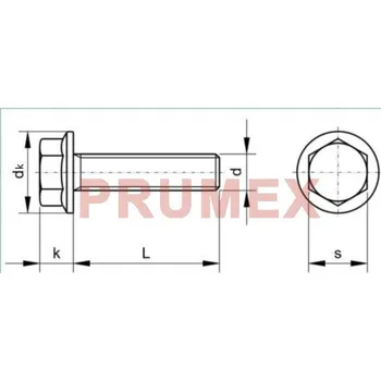 Šroub Šroub šestihranný s límcem DIN 6921 M5x50 nerez A2