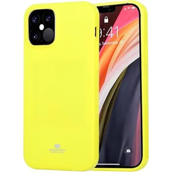 Pouzdro na mobilní telefon Goospery lesklý kryt z měkkého plastu pro iPhone 12 Pro Max - neonově žlutý