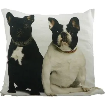 Dekorativní polštářek Bavlněný polštář Francouzský buldoček 50x50 cm - 50*10*50cm