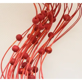 Curly ting dřevěný korálek červená