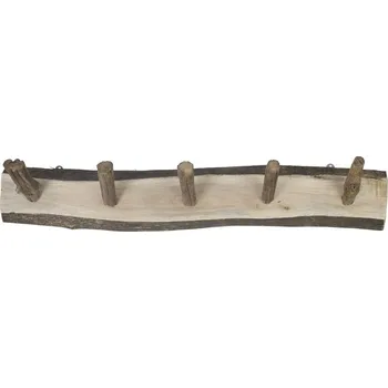 Věšák Dřevěný věšák s 5-ti háčky - 73*12*13cm
