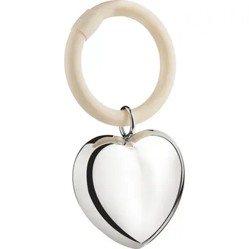 Postříbřené chrastítko srdce - Zilverstad (Srdce postříbřené dětské chrastítko - Zilverstad)