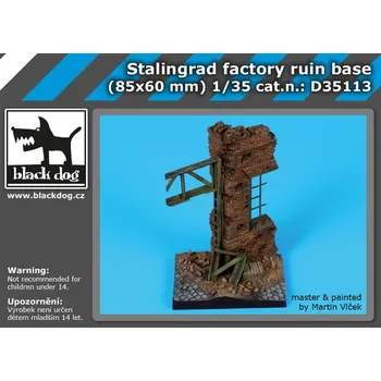 Plastikový model Blackdog 1/35 Stalingrad factory ruin base (85 x 60 mm)