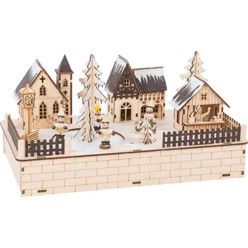 Vánoční světelná dekorace Small foot by Legler Dekorační svítidlo zasněžená vesnička