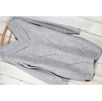 Dámské šaty Fashionweek Fashionweek Svetrové pletené šaty MD505 šedá