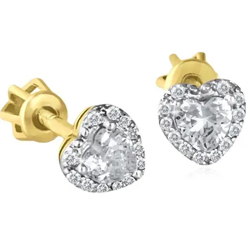 Náušnice Leru Náušnice srdíčka ze žlutého zlata