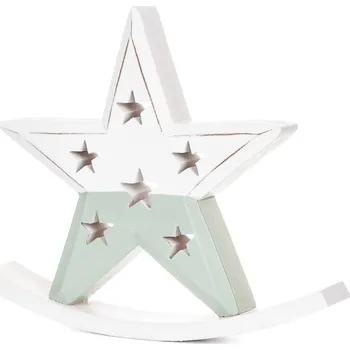 Vánoční dekorace DP Craft Dřevěná dekorace hvězda- ROCKING STAR, 19X16 CM