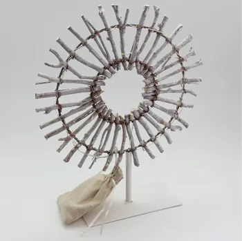 Vánoční dekorace Kruh svítící proutí/kov bílý (67-15523-25)