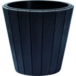 PROSPERPLAST Květináč WOODE + vklad antracit 34,8 cm