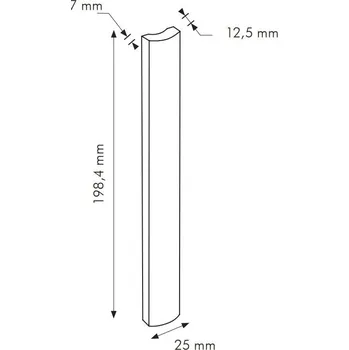 Dlažba TR Grigio Quadra RAL 7006 - dlaždice bombato 2,5x20 šedá lesklá 0022Y39