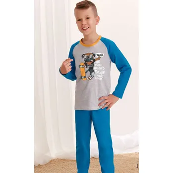 Chlapecké pyžamo Taro, dětské pyžamo 765/1-Gawel, dlouhý rukáv, modrá, vel. 104