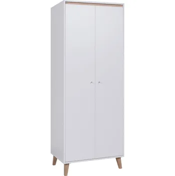 Šatní skříň GAB Dvoudveřová skříň Olivia - bílá + San Remo (Světlá)