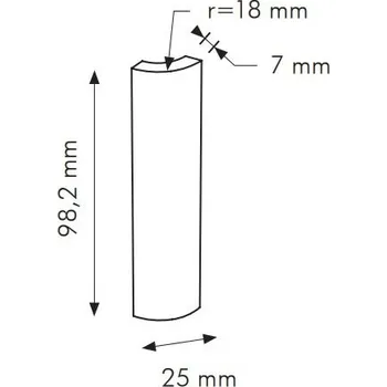 IN Ghiaccio Cod. K RAL 9003 - venkovní roh 2,5x10 bílá matná 0011K20