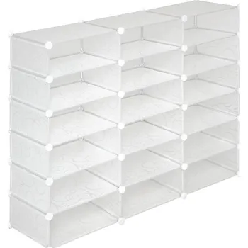 regál Modulový botník- skříňka s různými možnostmi sestavení, bílý, 108x140x37 cm