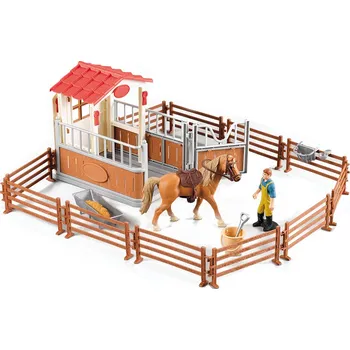 domeček pro figurky Rappa Sada ohrada pro koně se stájí