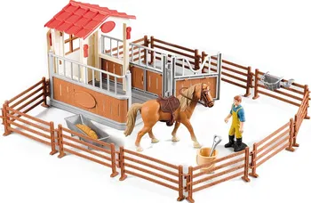 domeček pro figurky Rappa Sada ohrada pro koně se stájí
