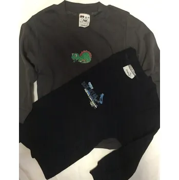 Chlapecké tričko Bavlněné tričko s dlouhým rukávem 104, velikost 104, Barva Tmavě šedá, Střih s nápletem