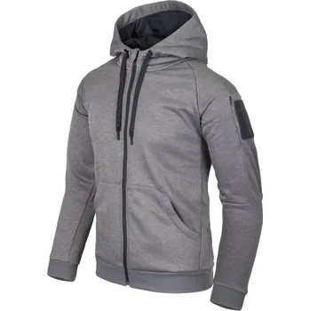 Pánské oblečení Mikina Helikon Urban Tactical Hoodie (Fullzip), šedá melange