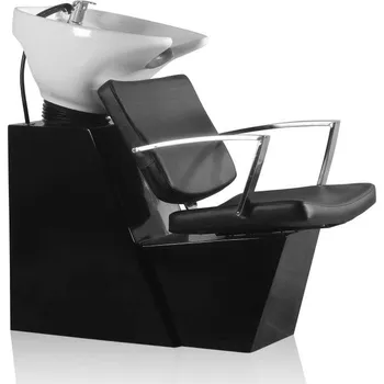 Kadeřnické křeslo Xanitalia Mycí BOX ALPHA keramika bílá, koženka černá Báze: Černá