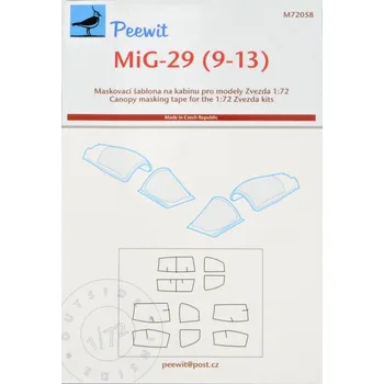Plastikový model Peewit 1/72 Canopy mask MiG-29 9-13 (ZVEZDA)
