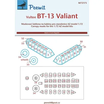 Plastikový model Peewit 1/72 Canopy mask Vultee BT-13 Valiant (AZ MODEL)