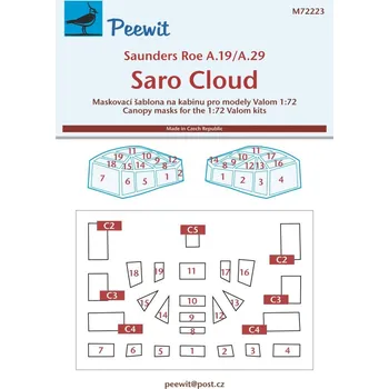 Plastikový model Peewit 1/72 Canopy mask Saunders Roe A.19/A.29 (VALOM)