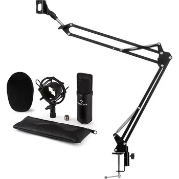 Mikrofon Auna CM001B MIKROFONNÍ SADA V3, KONDENZÁTOROVÝ MIKROFON, MIKROFONNÍ RAMENO, ČERNÁ BARVA