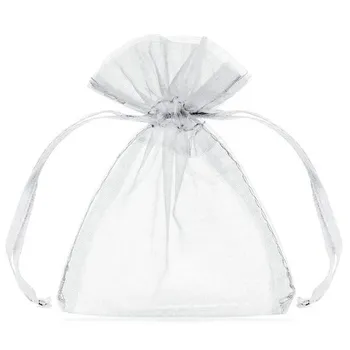 PartyDeco Organzové pytlíčky 10 cm 20 ks, bílé