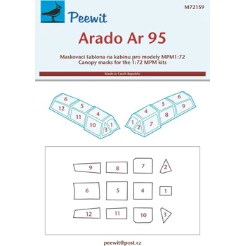 Plastikový model Peewit 1/72 Canopy mask Arado Ar 95 (MPM)