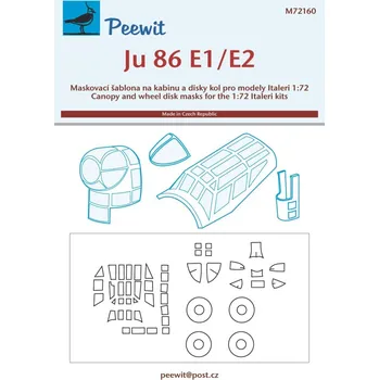 Plastikový model Peewit 1/72 Canopy & wheel masks Ju 86 E1/E2 (ITAL)