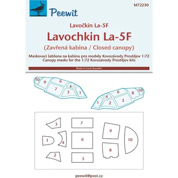 Plastikový model Peewit 1/72 Canopy mask Lavochkin La-5F closed can. (KP)