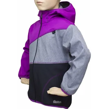 Chlapecká bunda Fantom Softshellová bunda s FLEECEM - orchidej-šedý melír-černá KONFEKČNÍ VELIKOST: 86