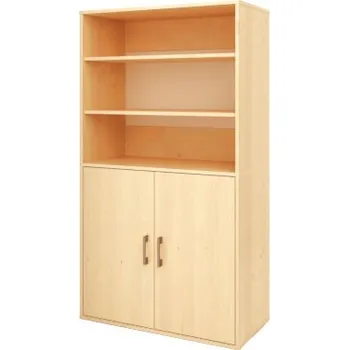 Šatní skříň Vysoká skříň NATURO s policemi a dvířky (více barev) Buk