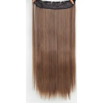 Paruka Vlasy clip in 130 g - mix přírodní hnědé a černé vlasové příčesky rovné 55 cm