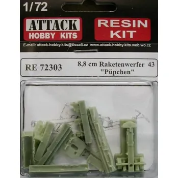 Plastikový model Attack Hobby Kits 1/72 8,8 cm Raketenwerfer 43 "Püpchen" Ski