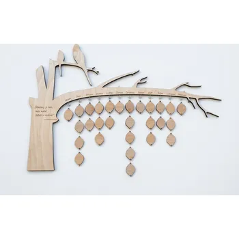 Kalendář MAJADESIGN Nástěnný kalendář narozenin dřevěný - STROM MALÝ