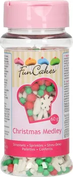 Jedlá dekorace na dort Funcakes Christmas Medley cukrové zdobení 60 g