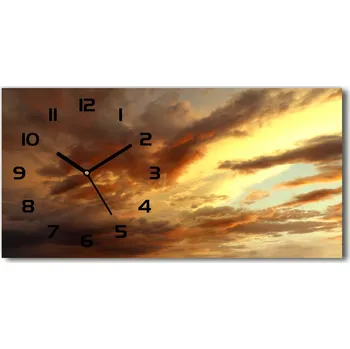 Hodiny Skleněné hodiny na stěnu tiché Východ slunce
